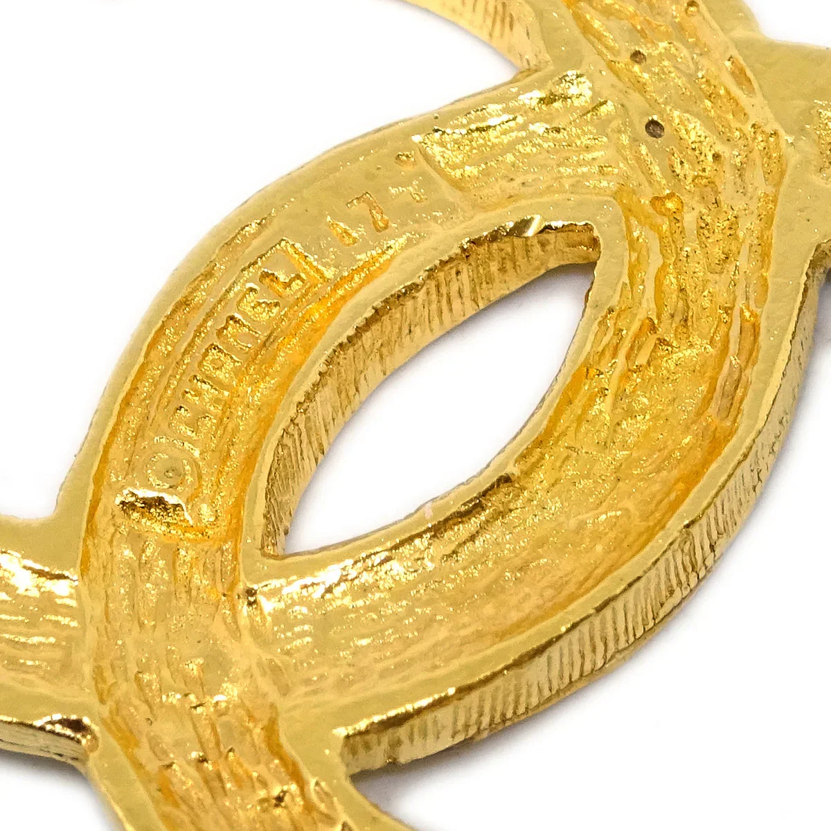 Chanel CC Brooch Pin Rhinestone Gold 174 - Image 4