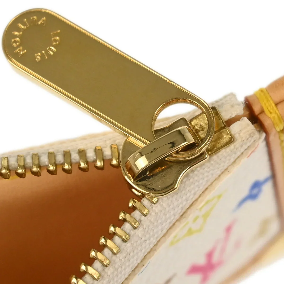 Louis Vuitton 2004 White Multicolor Pochette Cles Coin Purse M92655 - Image 5