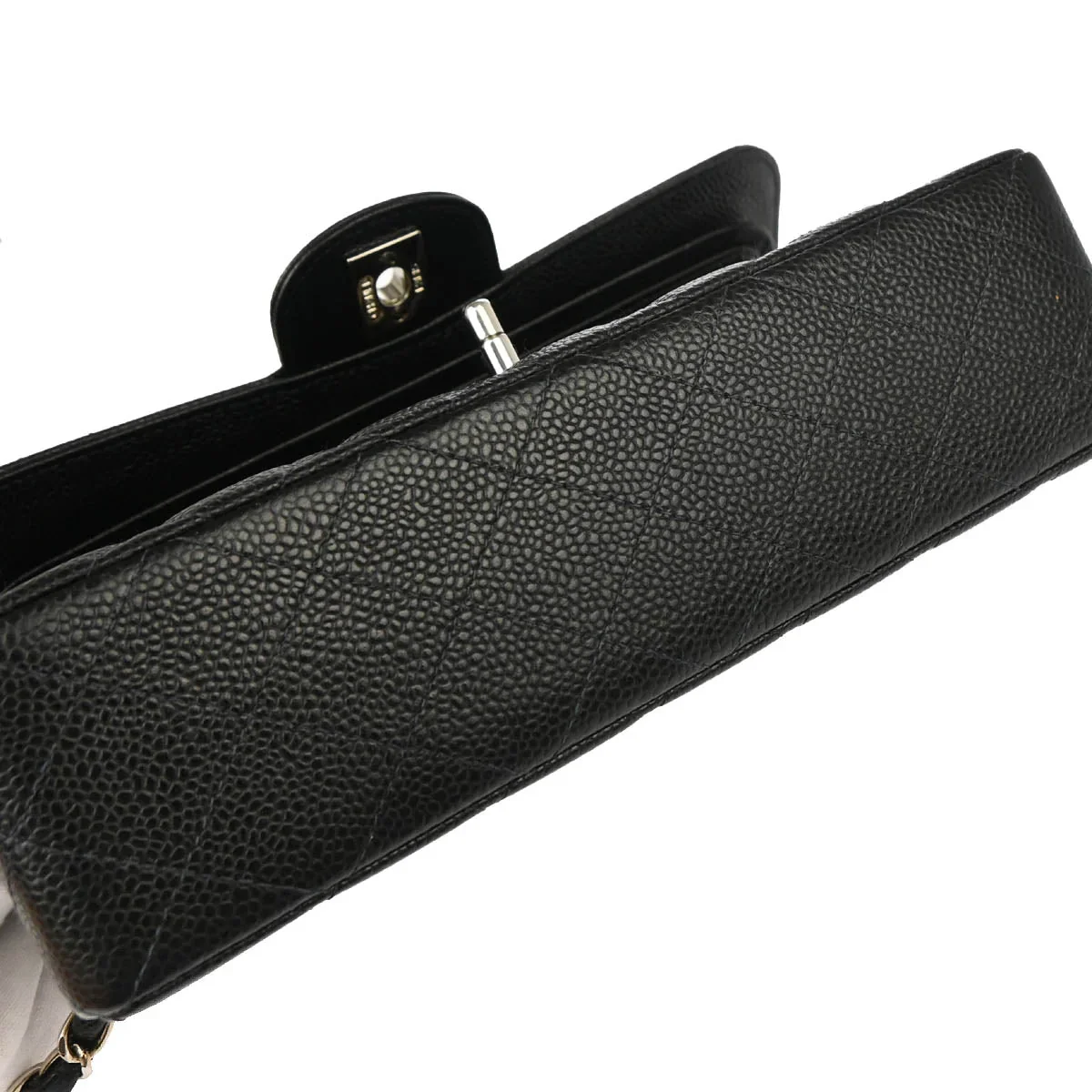 Chanel * 2000-2001 Black Caviar Small Classic Double Flap Shoulder Bag - Image 6