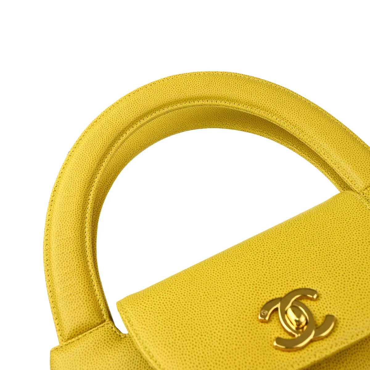 Chanel * 1997-1999 Yellow Caviar Handbag - Image 7