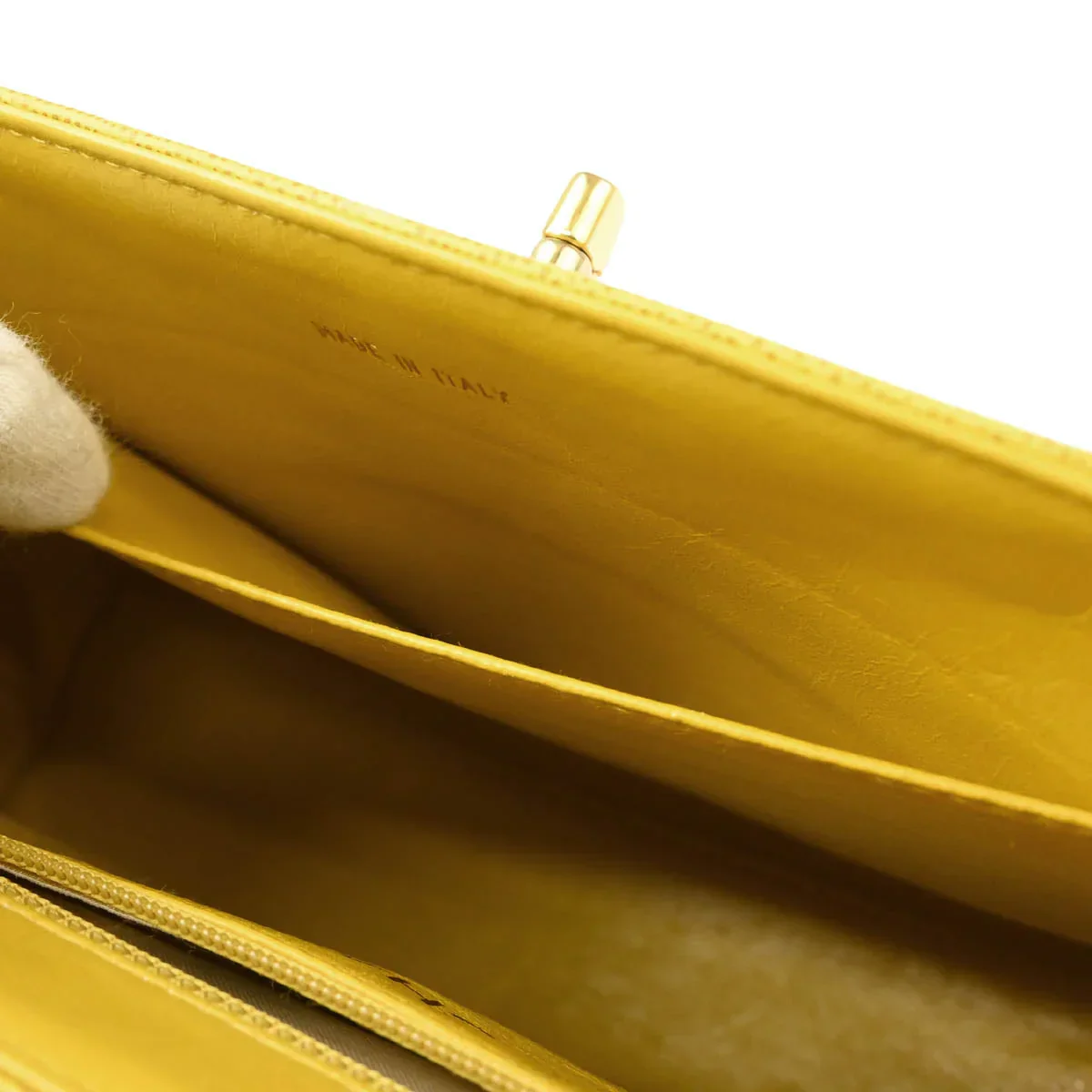Chanel * 1997-1999 Yellow Caviar Handbag - Image 9