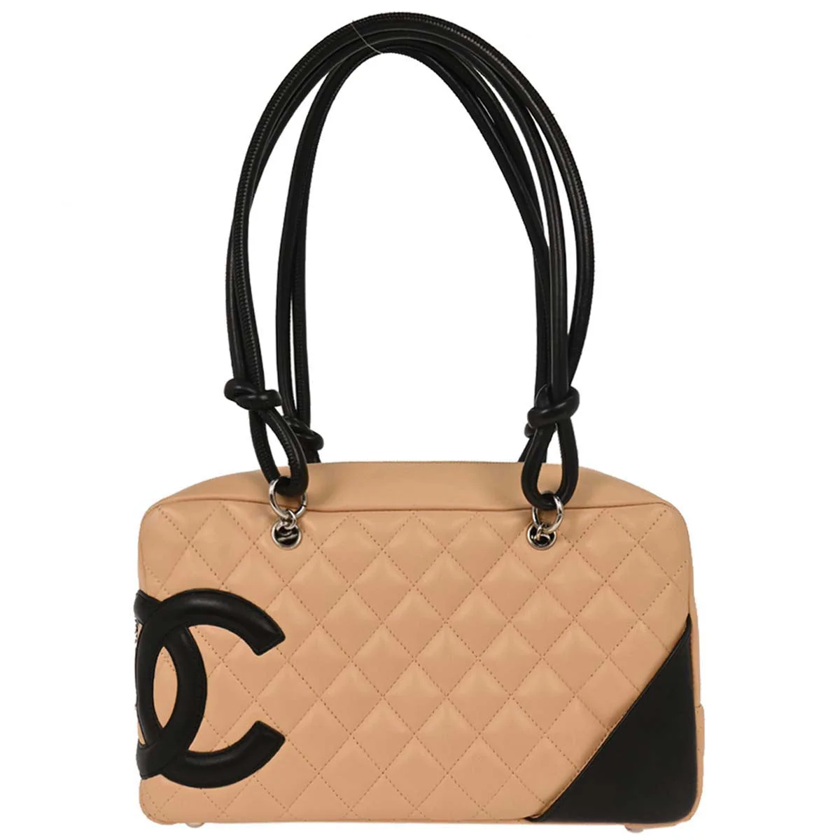 Chanel 2004-2005 Beige Calfskin Cambon Ligne Bowling Bag