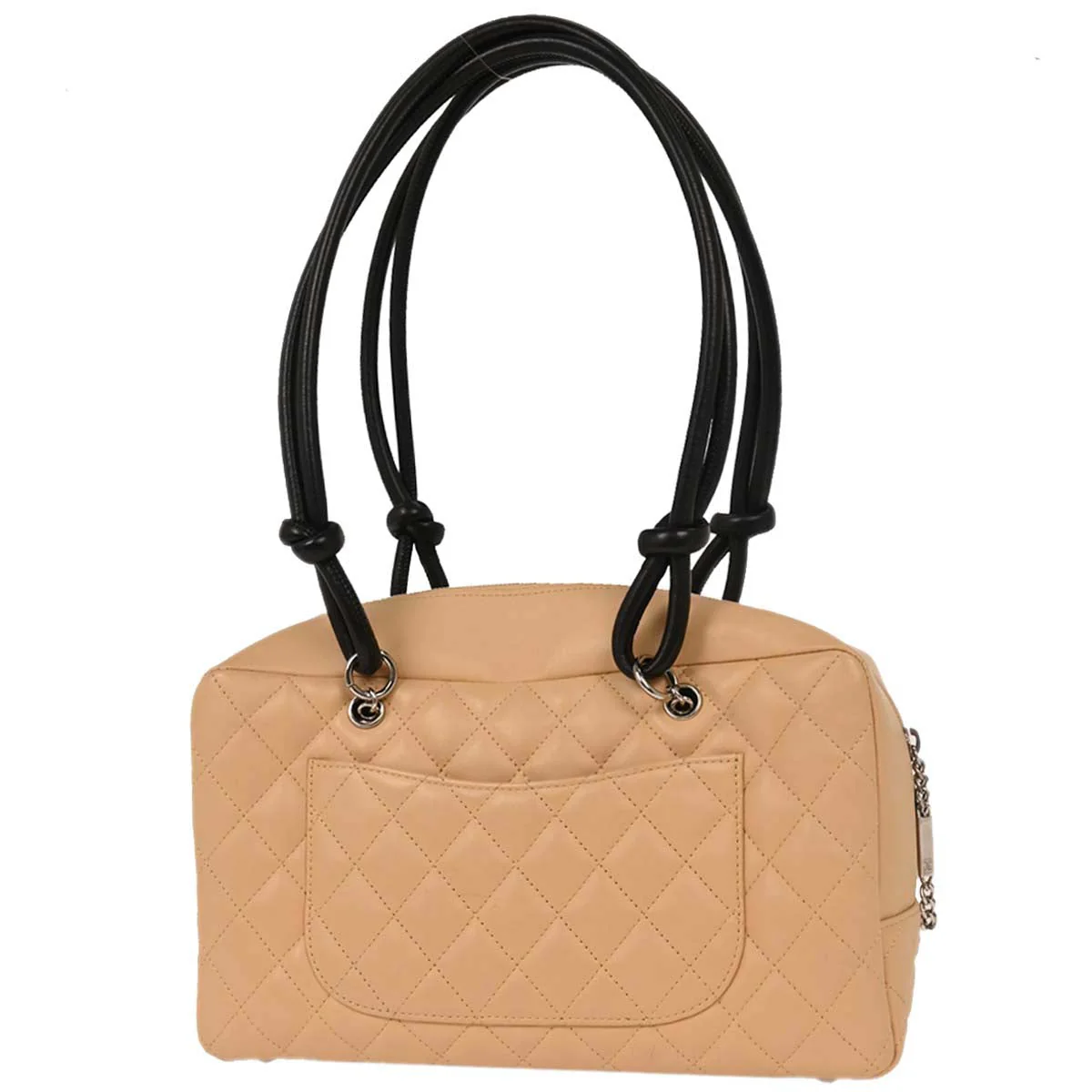 Chanel 2004-2005 Beige Calfskin Cambon Ligne Bowling Bag - Image 2