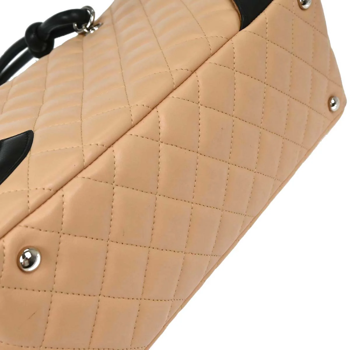 Chanel 2004-2005 Beige Calfskin Cambon Ligne Bowling Bag - Image 4