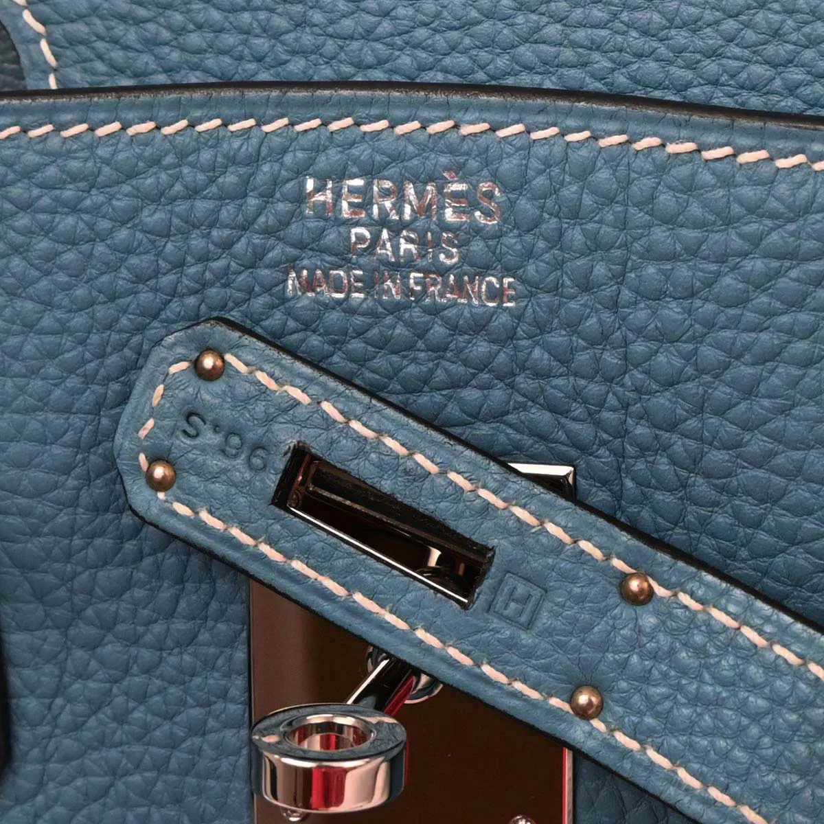 Hermes Blue Jean Togo Birkin 35 Handbag - Image 10