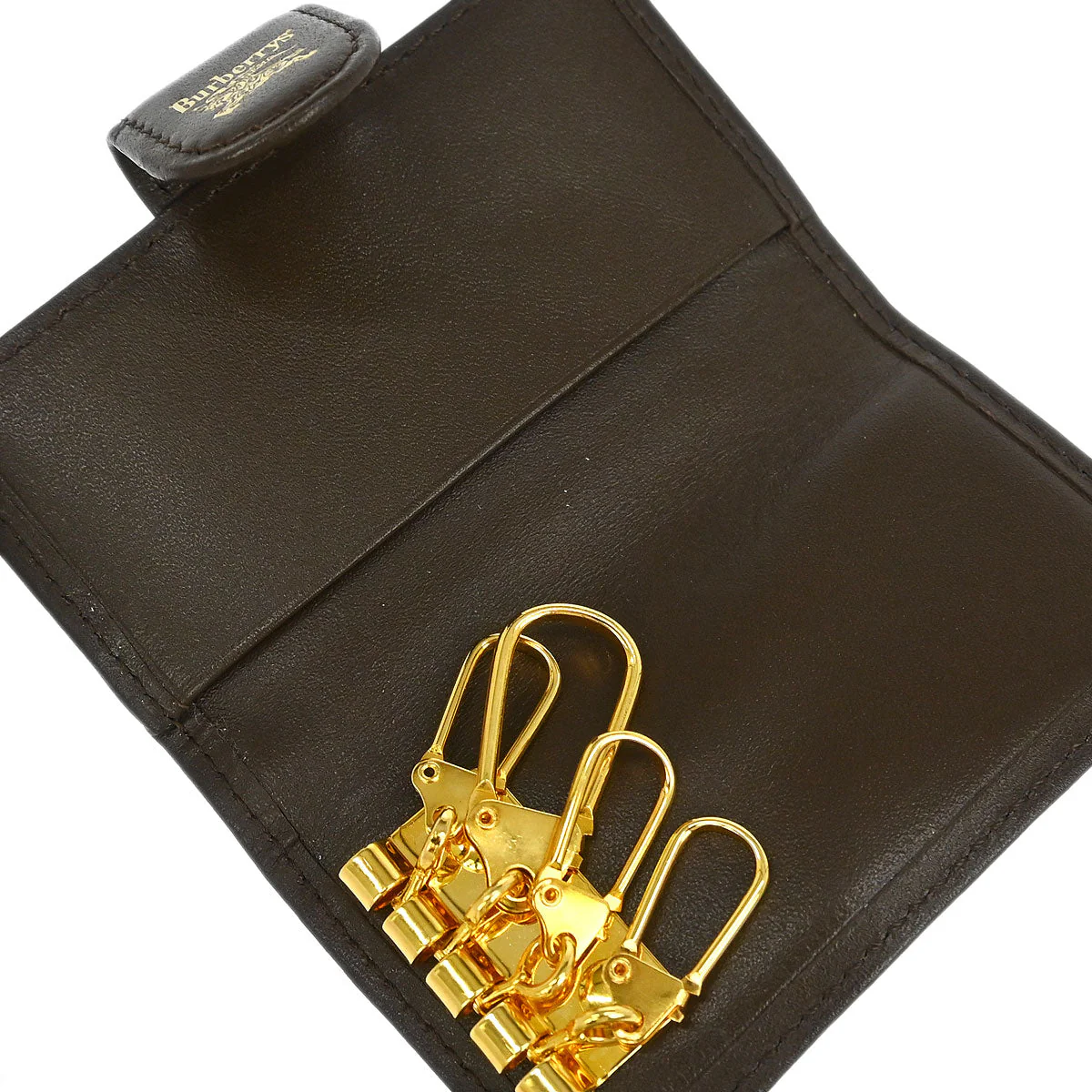 Burberrys Beige House Check Four Hook Key Case Small Good - Image 4