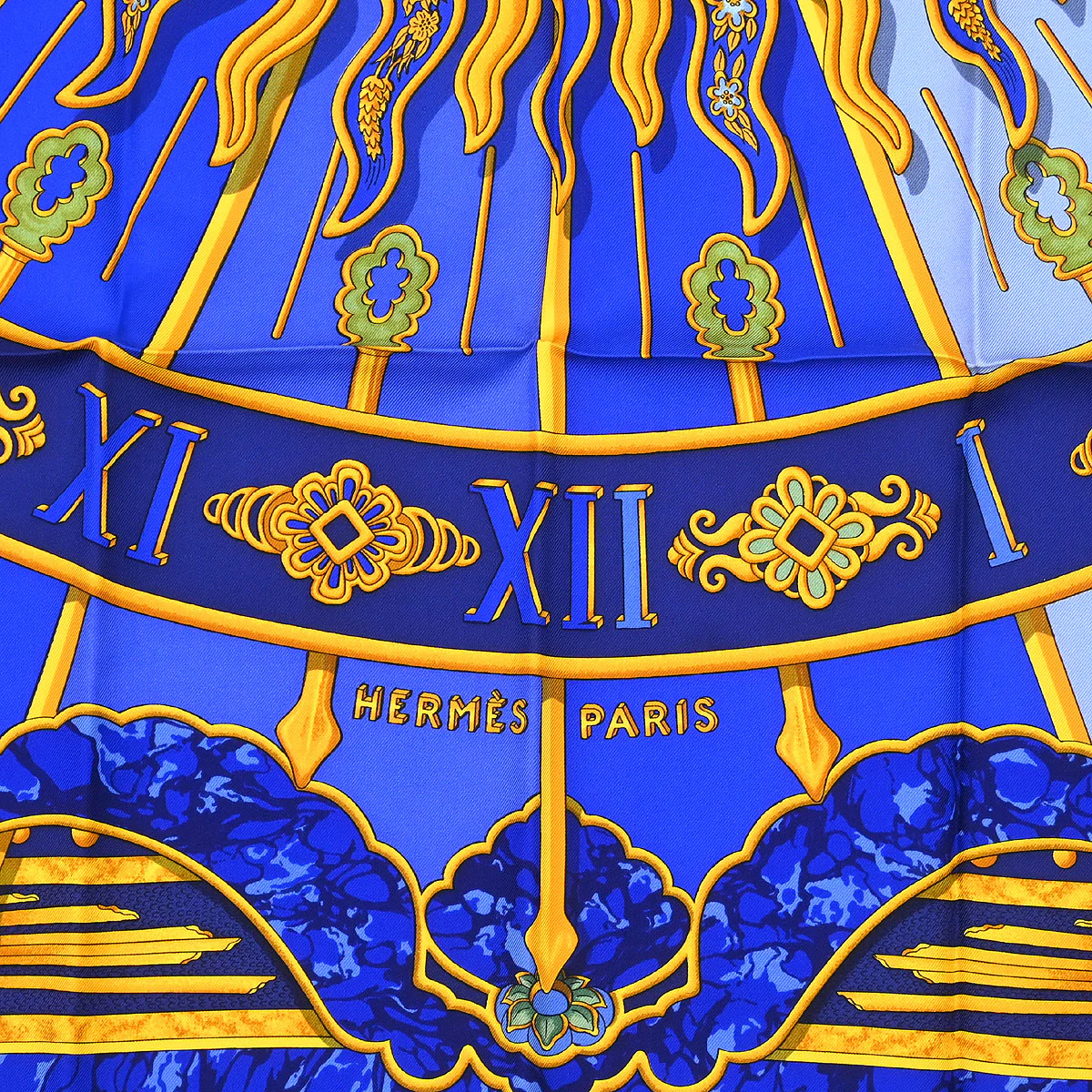Hermes Scarf Carre 90 Carpe Diem Blue Small Good - Image 2
