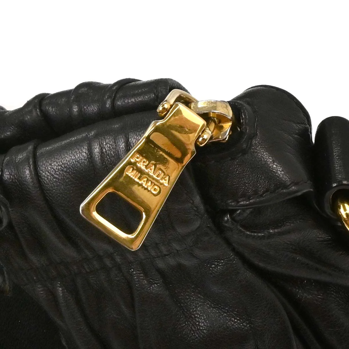 Prada Black Lambskin Handbag - Image 4