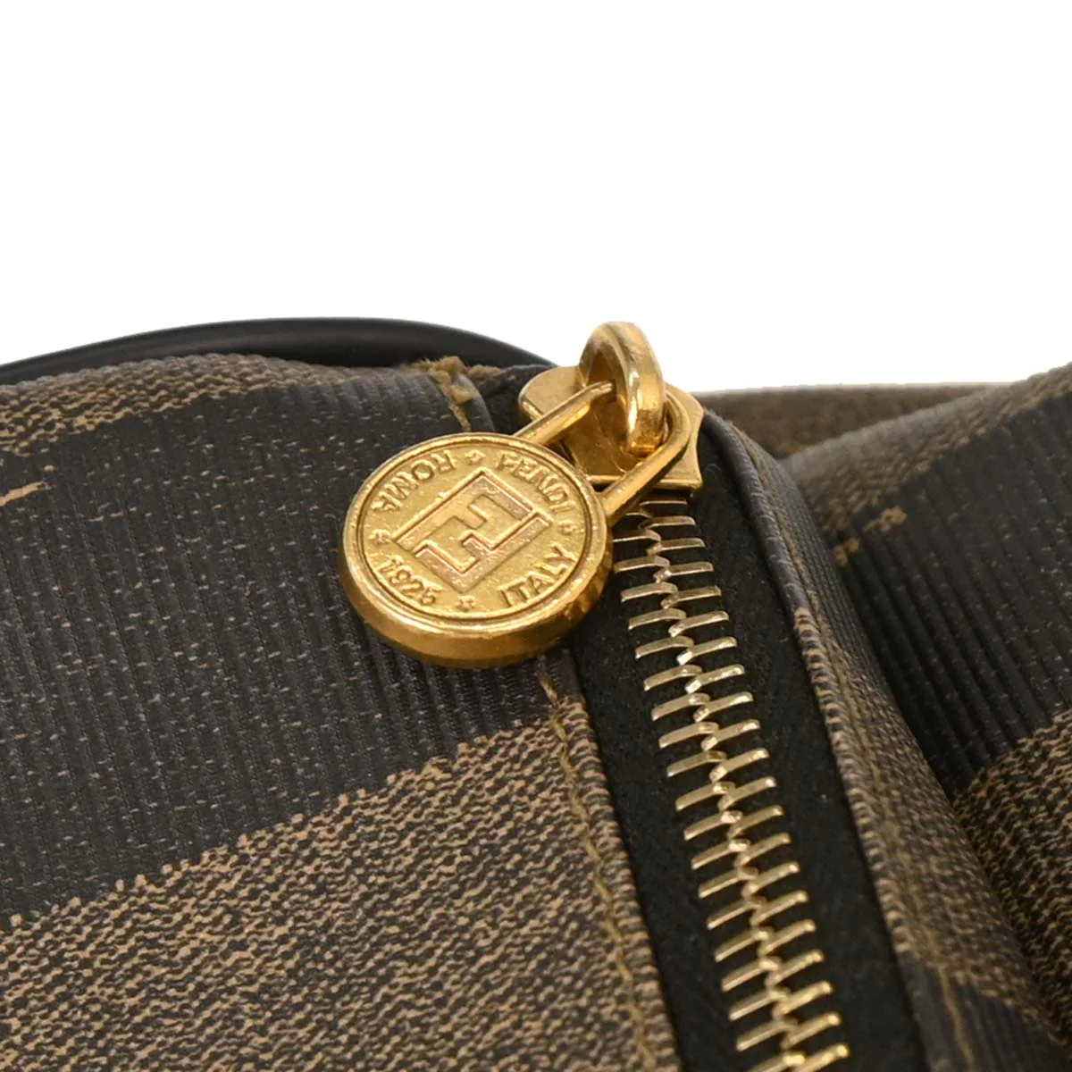 Fendi Brown Black PVC Pequin Backpack - Image 5