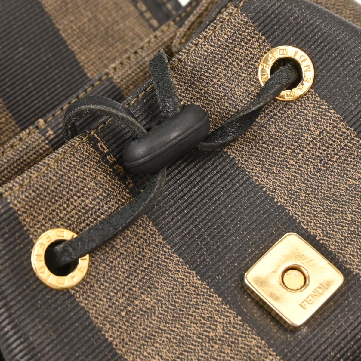 Fendi Brown Black PVC Pequin Backpack - Image 7