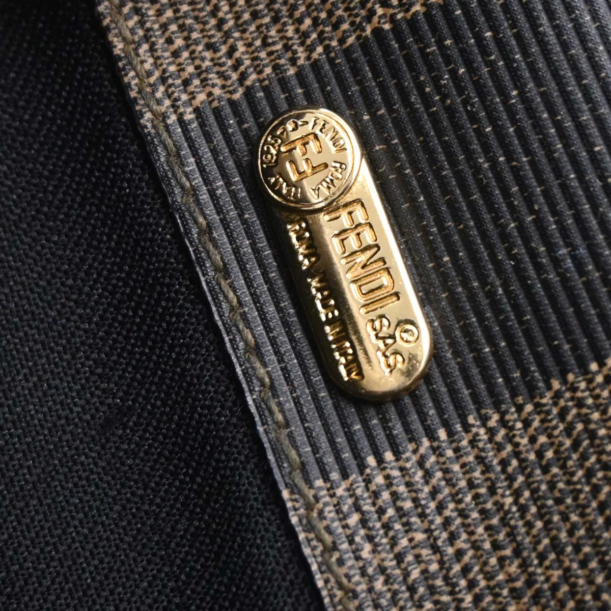 Fendi Brown Black PVC Pequin Backpack - Image 9