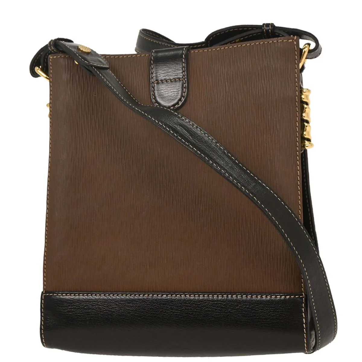 Loewe Black Brown Leather Velazquez Shoulder Bag - Image 2