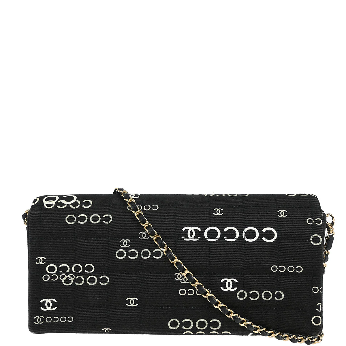 Chanel 2000-2002 Black Canvas COCO East West Choco Bar Shoulder Bag - Image 2