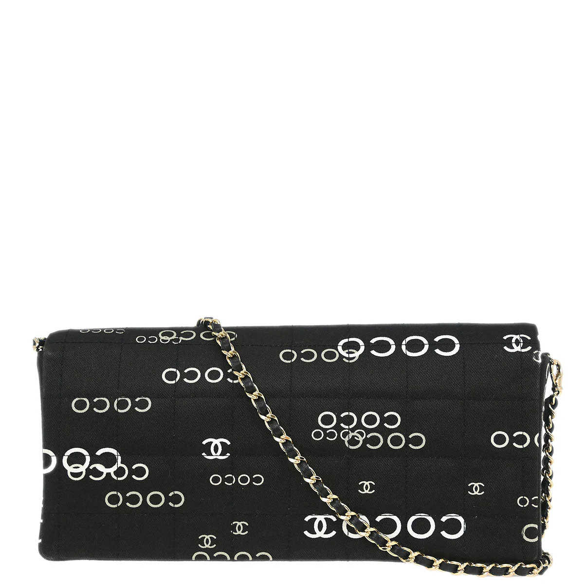 Chanel 2000-2002 Black Canvas COCO East West Choco Bar Shoulder Bag - Image 2