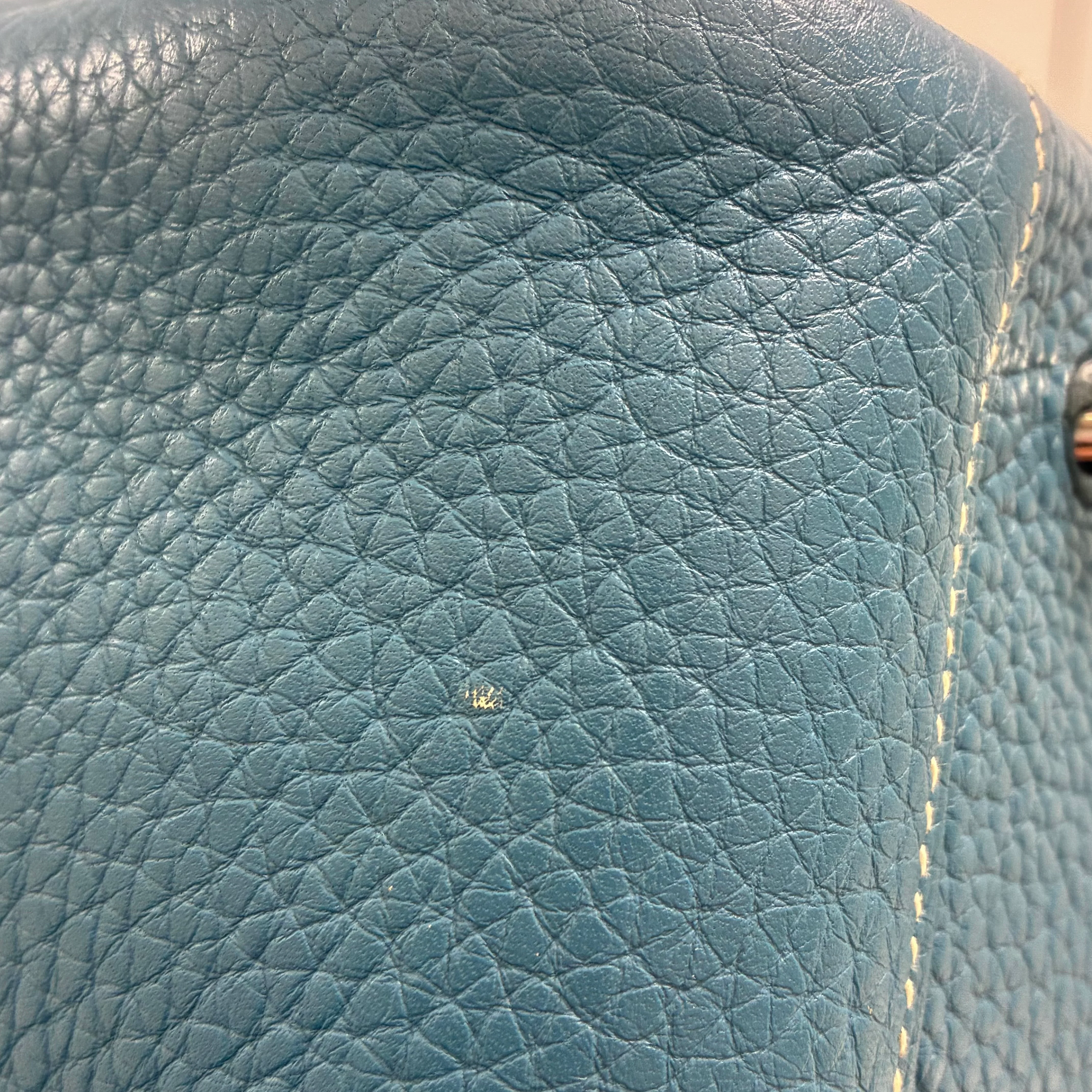 Hermes Blue Jean Taurillon Clemence Lindy 34 Shoulder Bag - Image 13