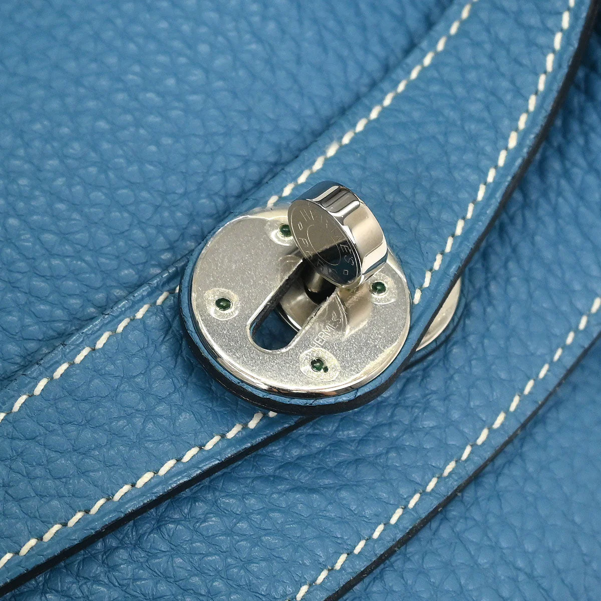 Hermes Blue Jean Taurillon Clemence Lindy 34 Shoulder Bag - Image 6