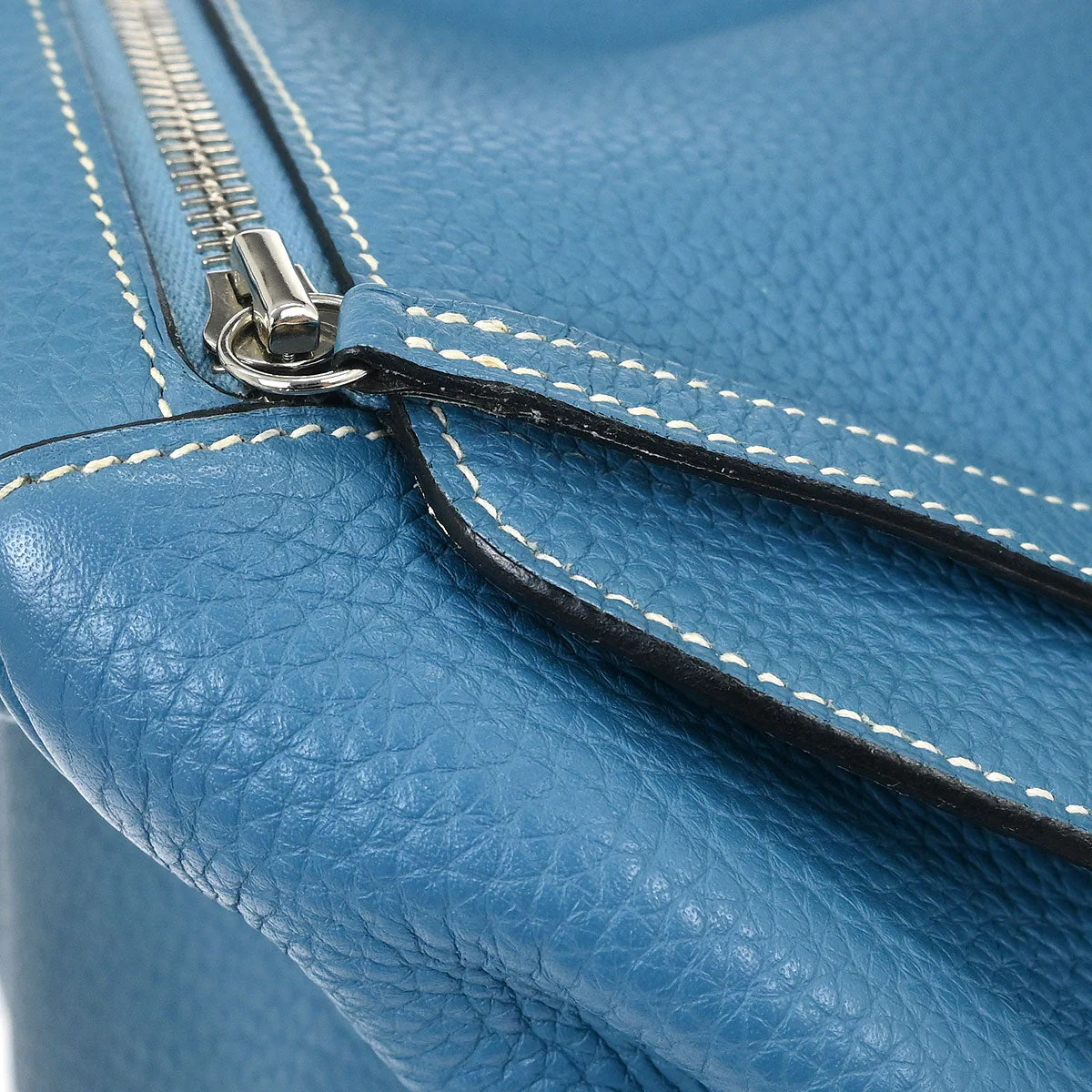 Hermes Blue Jean Taurillon Clemence Lindy 34 Shoulder Bag - Image 7