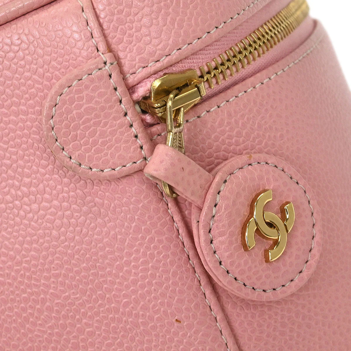 Chanel 2005-2006 Pink Calfskin Timeless Vanity Handbag - Image 5