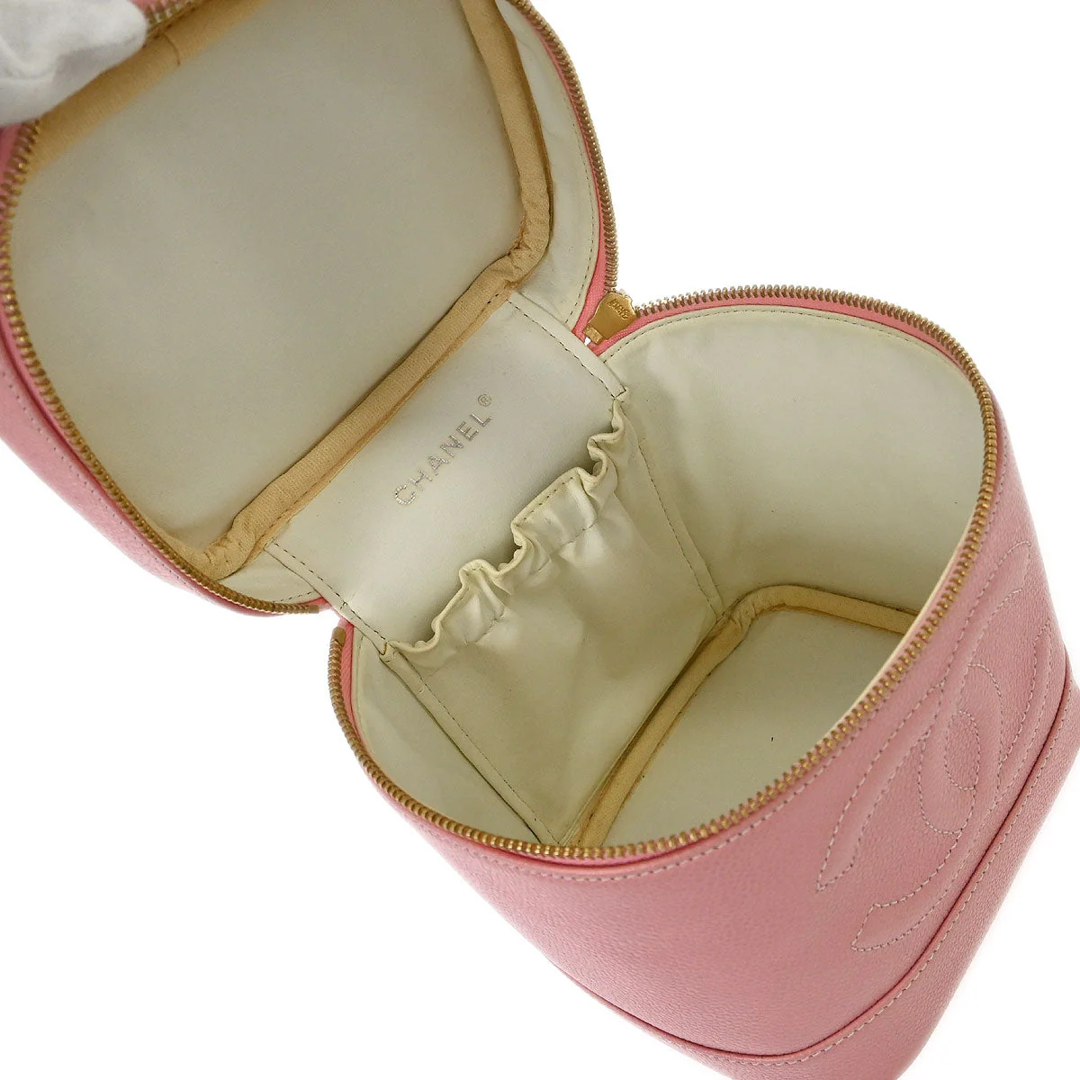 Chanel 2005-2006 Pink Calfskin Timeless Vanity Handbag - Image 7