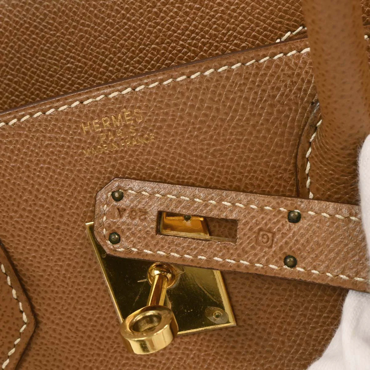 Hermes Gold Courchevel Birkin 30 Handbag - Image 10