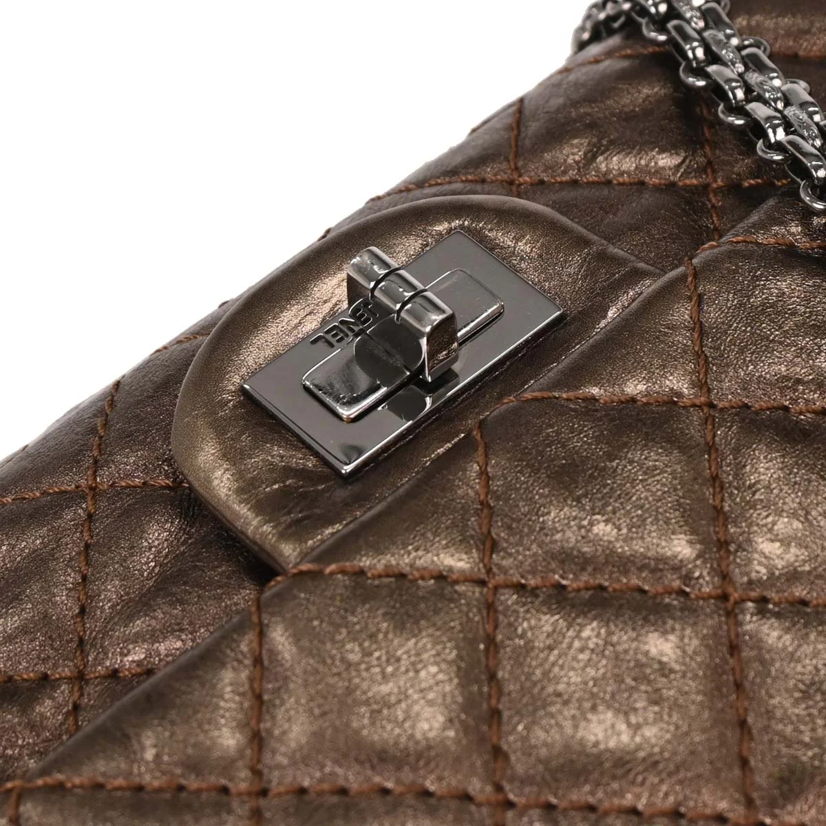 Chanel 2008-2009 Bronze Calfskin 2.55 Classic Double Flap Bag - Image 5