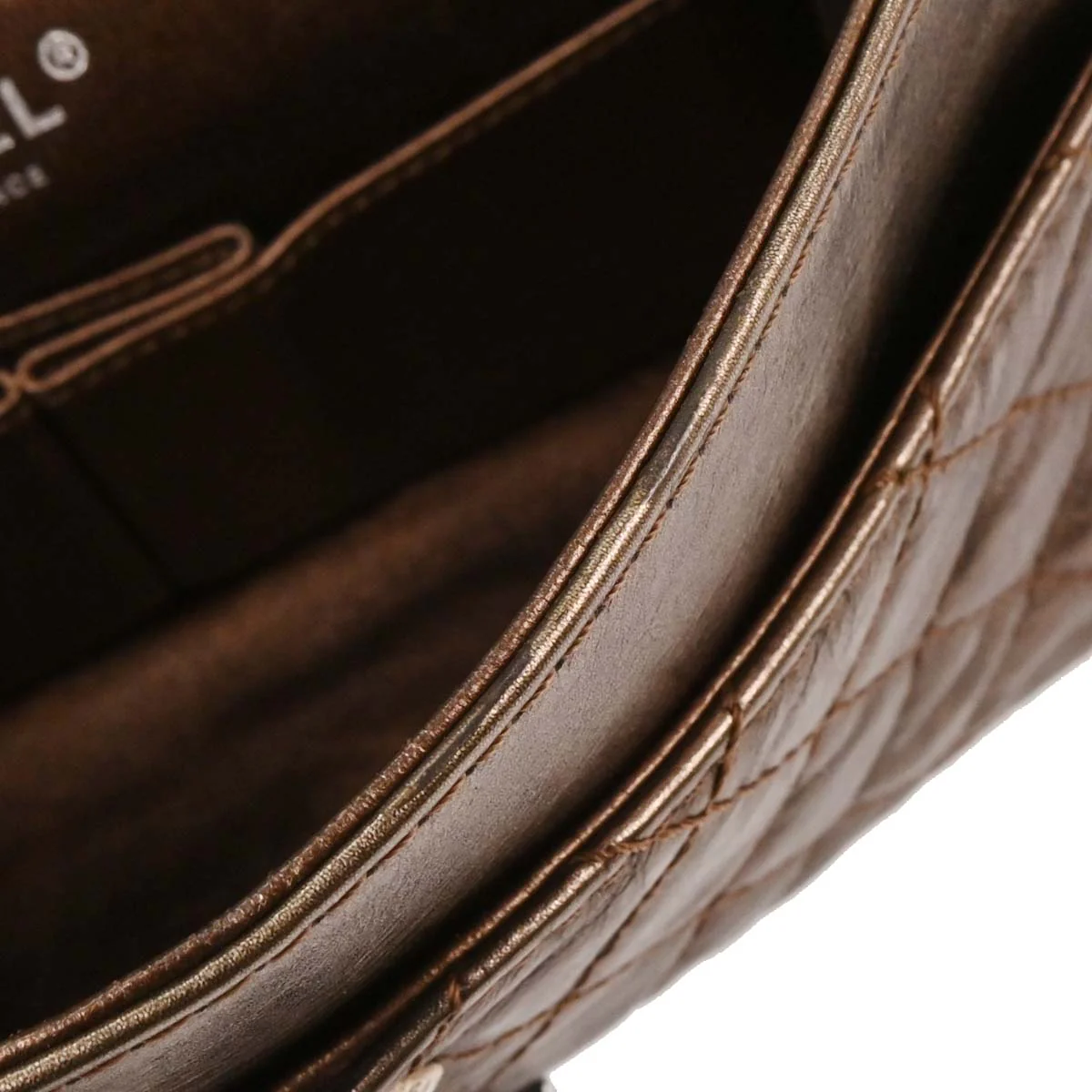 Chanel 2008-2009 Bronze Calfskin 2.55 Classic Double Flap Bag - Image 9