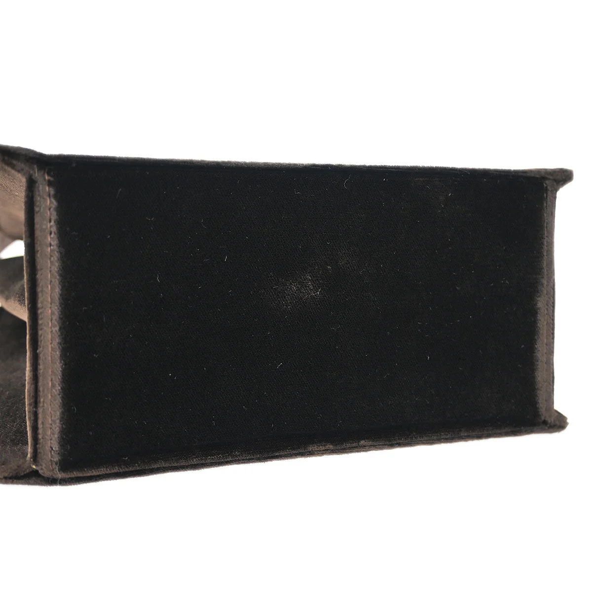 Chanel 1997-1999 Dark Brown Velvet Double Sided Turnlock Handbag - Image 4