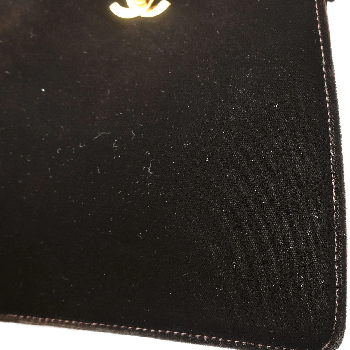 Chanel 1997-1999 Dark Brown Velvet Double Sided Turnlock Handbag - Image 7