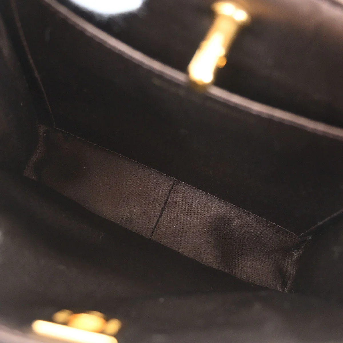 Chanel 1997-1999 Dark Brown Velvet Double Sided Turnlock Handbag - Image 8