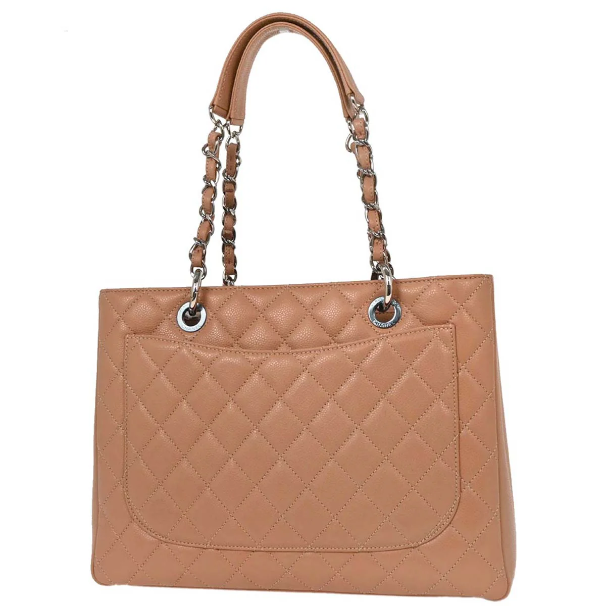 Chanel 2012-2013 Pink Beige Caviar Grand Shopping Tote GST Chain Handbag - Image 2