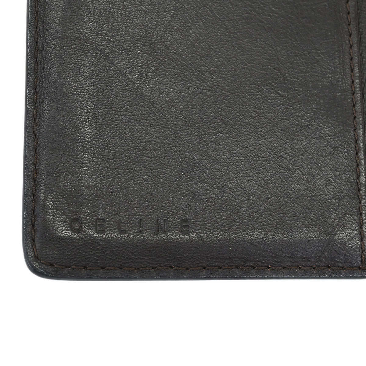 Celine * Brown Leather Canvas Macadam Wallet - Image 5