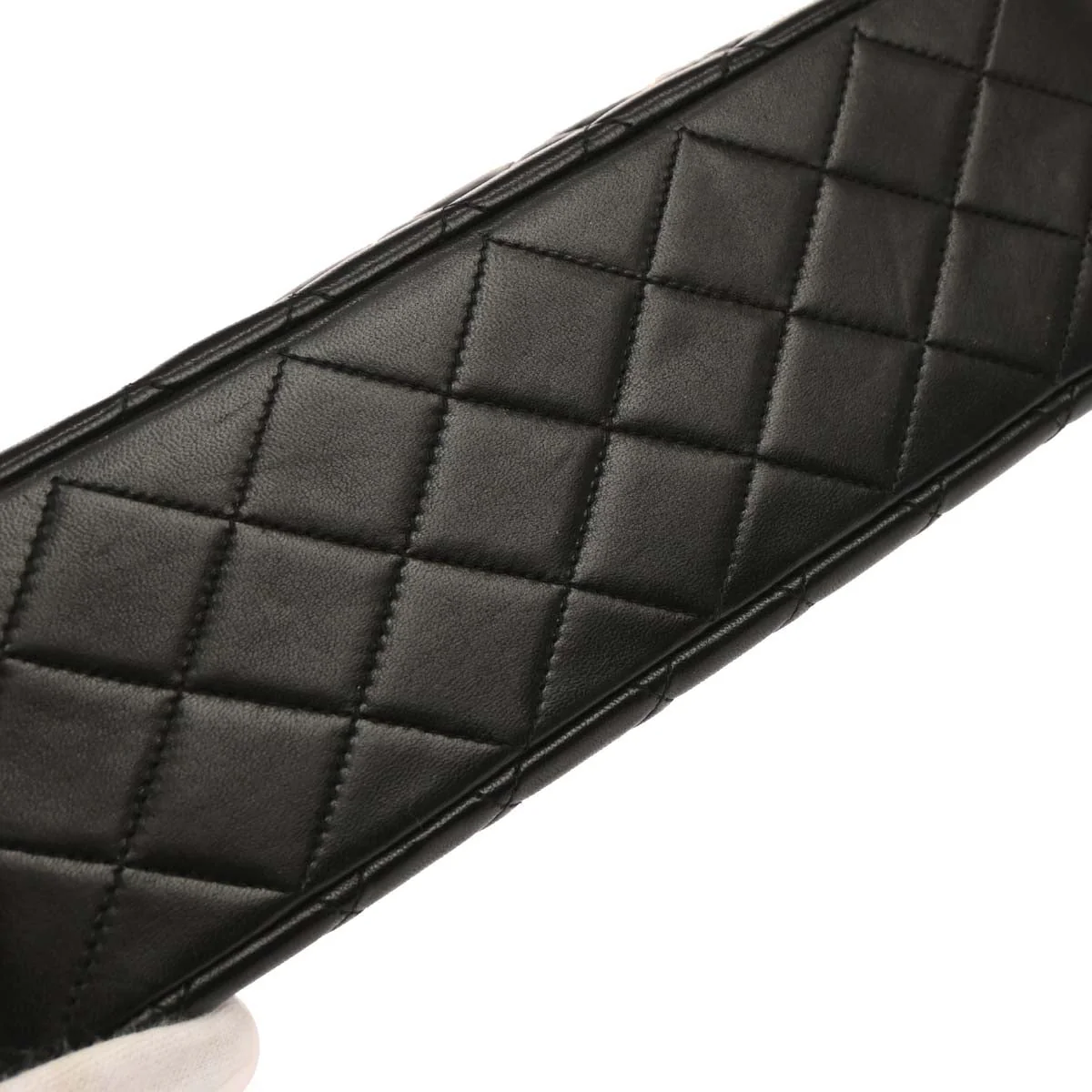 Chanel 1994-1996 Black Lambskin Paris Single Flap Chain Shoulder Bag - Image 3