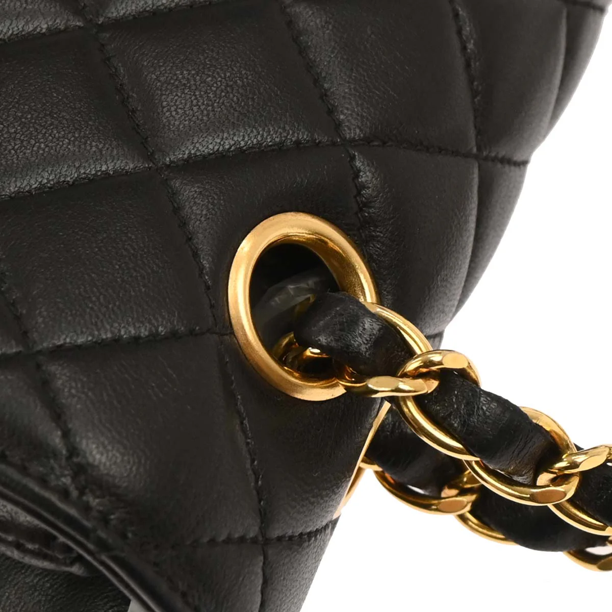 Chanel 1994-1996 Black Lambskin Paris Single Flap Chain Shoulder Bag - Image 5
