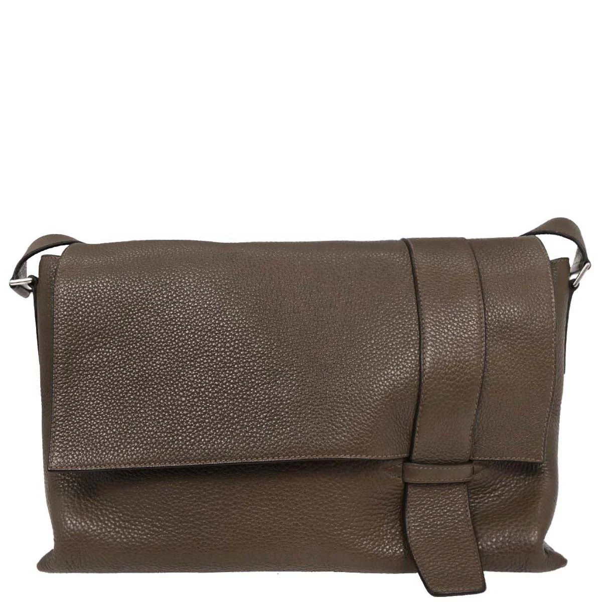 Hermes Taupe Gray Taurillon Clemence Alfred 35 Messenger Bag