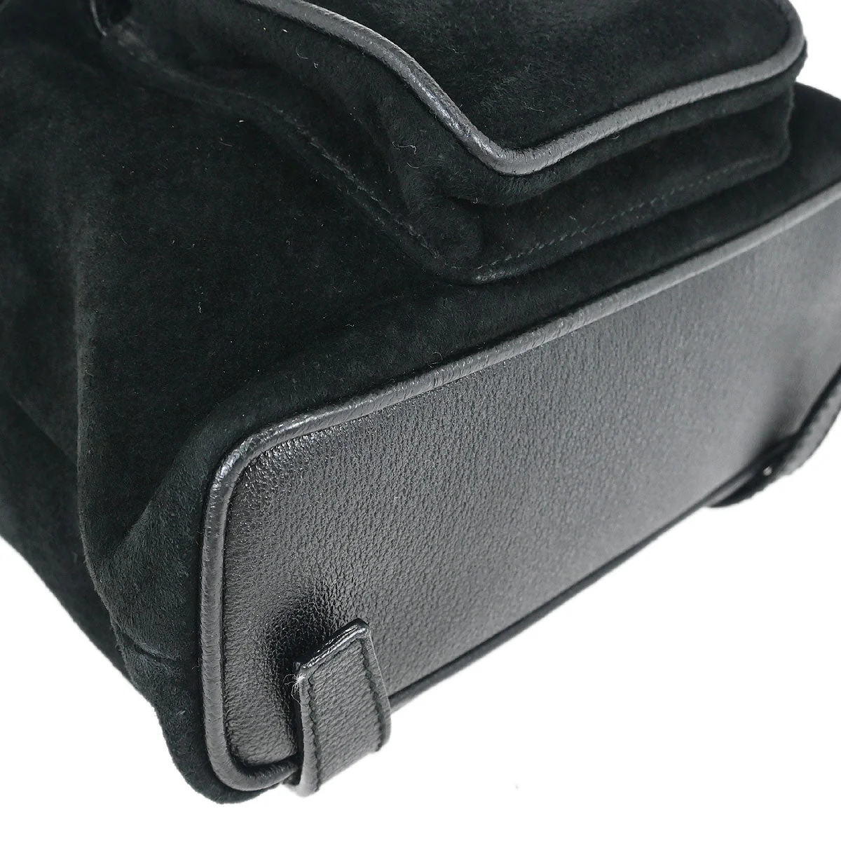 Gucci Black Suede Bamboo Backpack - Image 3