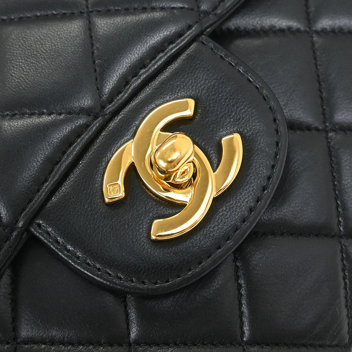 Chanel 1996-1997 Black Lambskin Double Sided Flap Shoulder Bag - Image 5