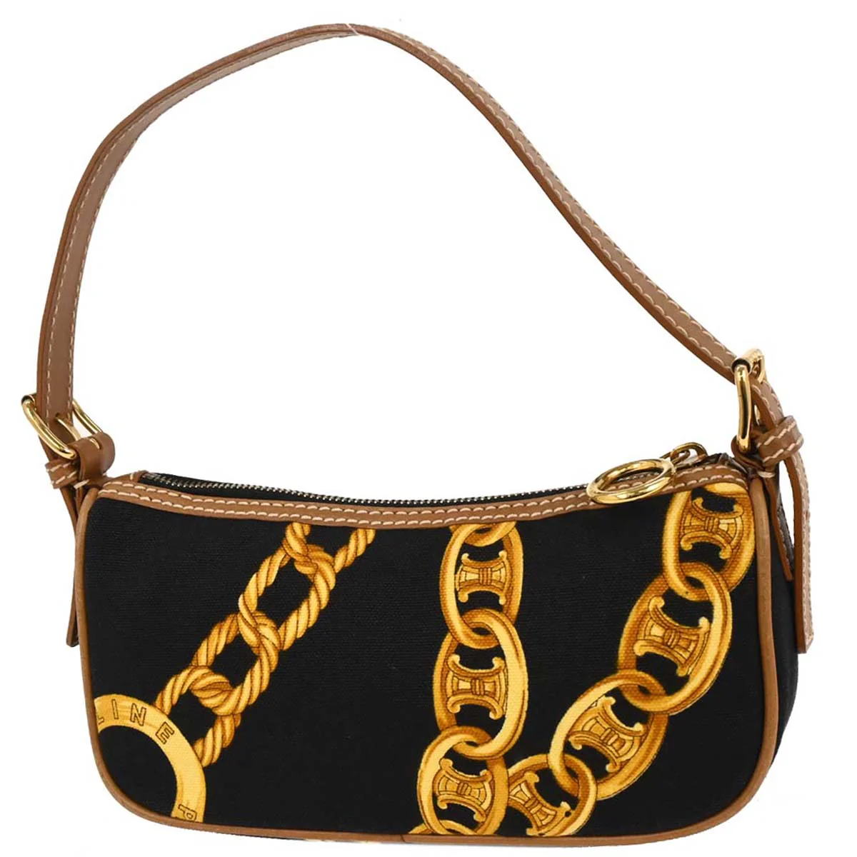 Celine Black Chain Print Handbag - Image 2