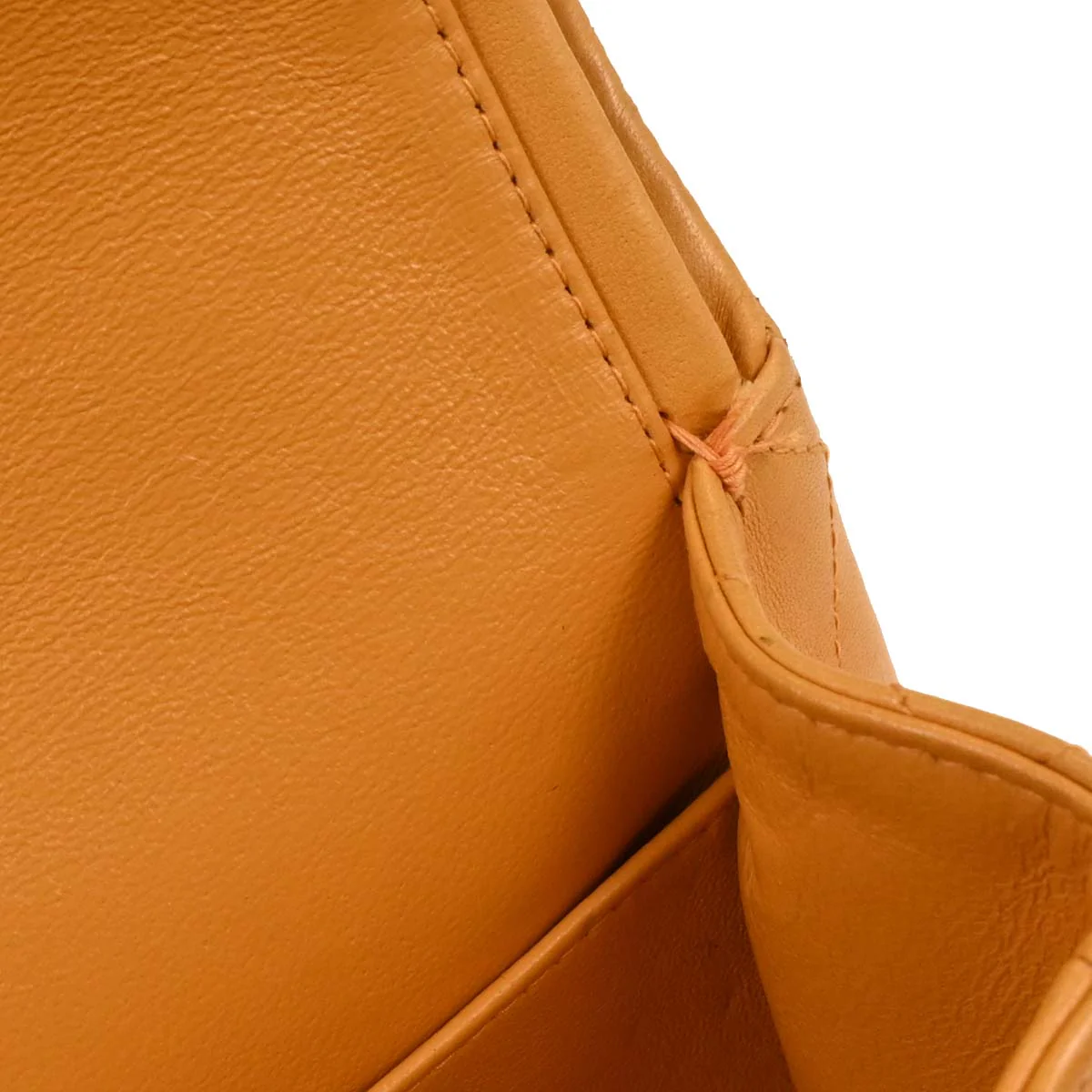 Chanel 1997-1999 Orange Lambskin Medium Classic Double Flap Shoulder Bag - Image 7