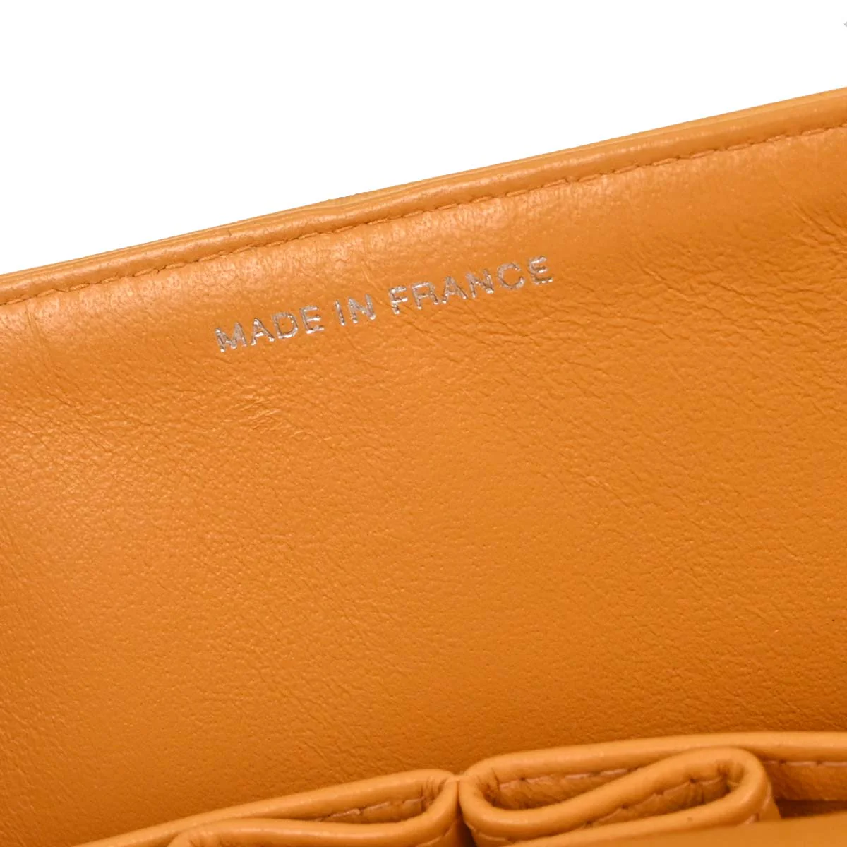 Chanel 1997-1999 Orange Lambskin Medium Classic Double Flap Shoulder Bag - Image 9