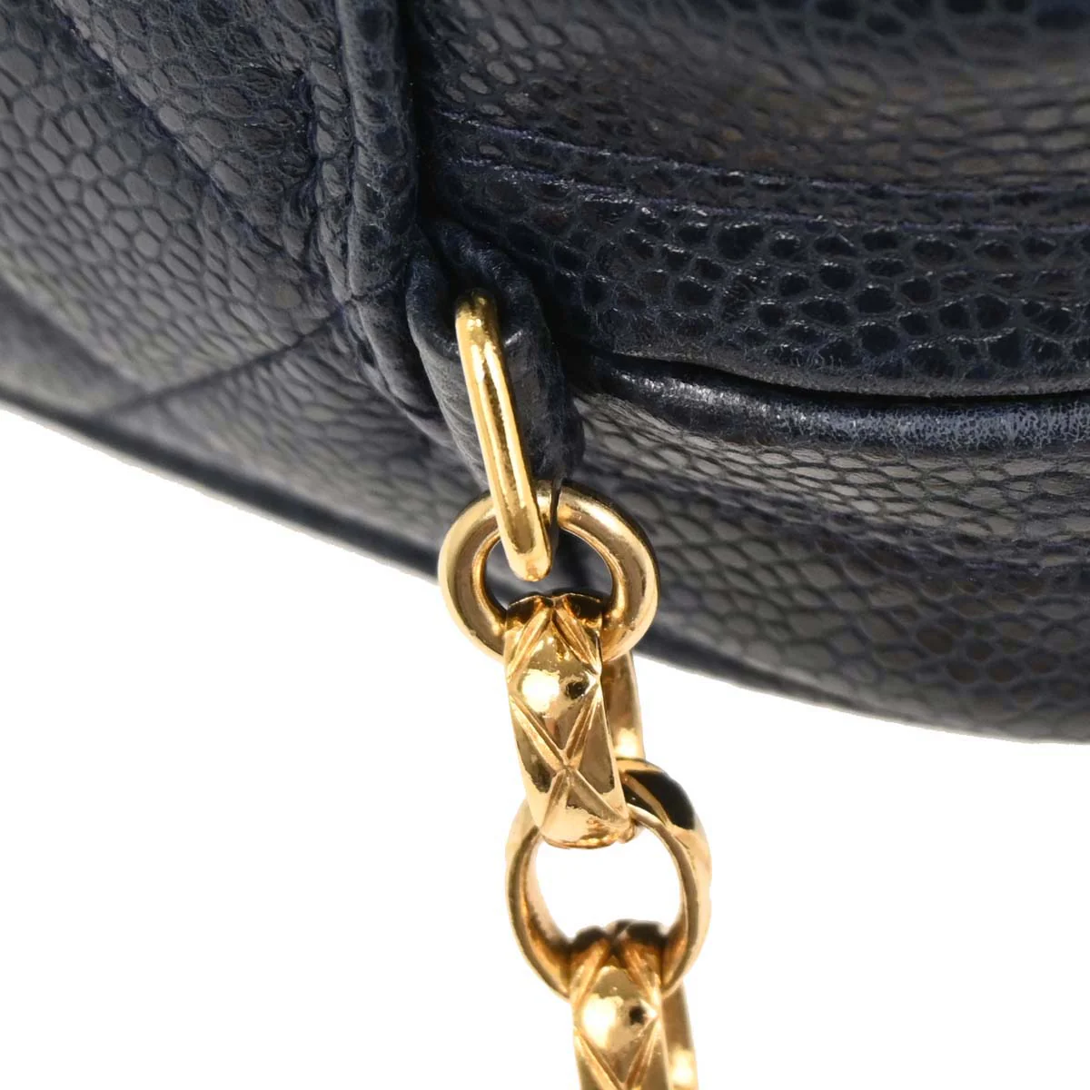 Chanel 1991-1994 Navy Caviar Camera Bag Small - Image 5