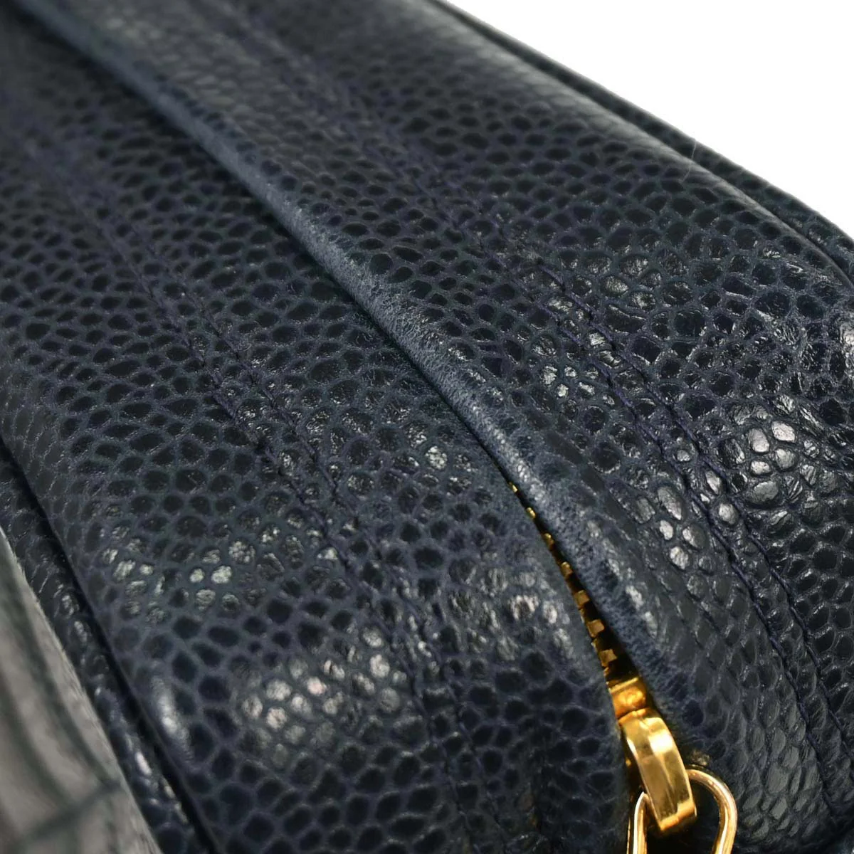 Chanel 1991-1994 Navy Caviar Camera Bag Small - Image 6