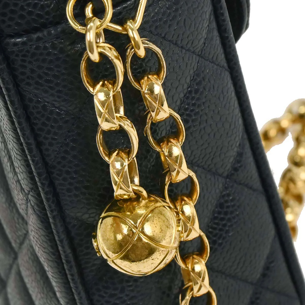 Chanel 1991-1994 Navy Caviar Camera Bag Small - Image 7