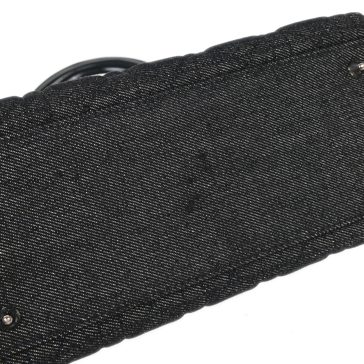 Christian Dior Black Denim Medium Lady Dior Cannage Handbag - Image 3