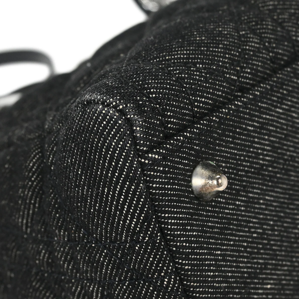 Christian Dior Black Denim Medium Lady Dior Cannage Handbag - Image 4