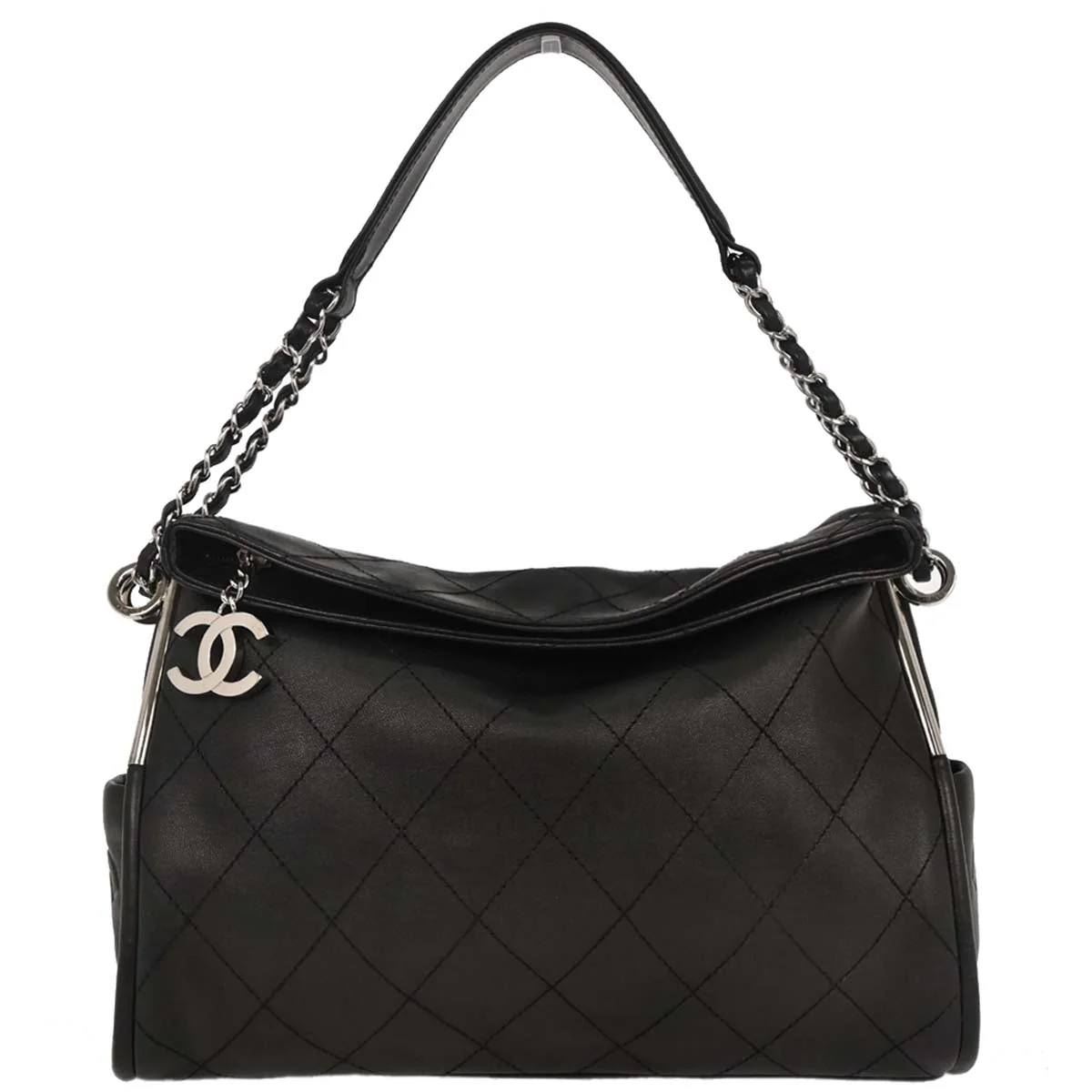 Chanel 2005-2006 Black Lambskin Ultimate Soft Hobo Handbag