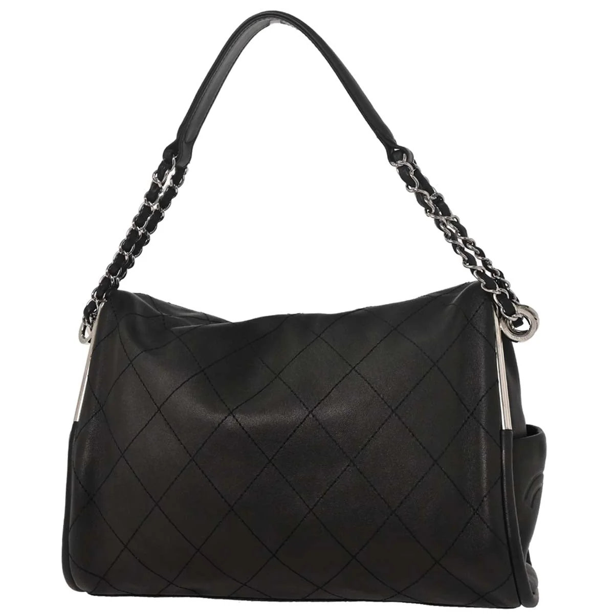 Chanel 2005-2006 Black Lambskin Ultimate Soft Hobo Handbag - Image 2