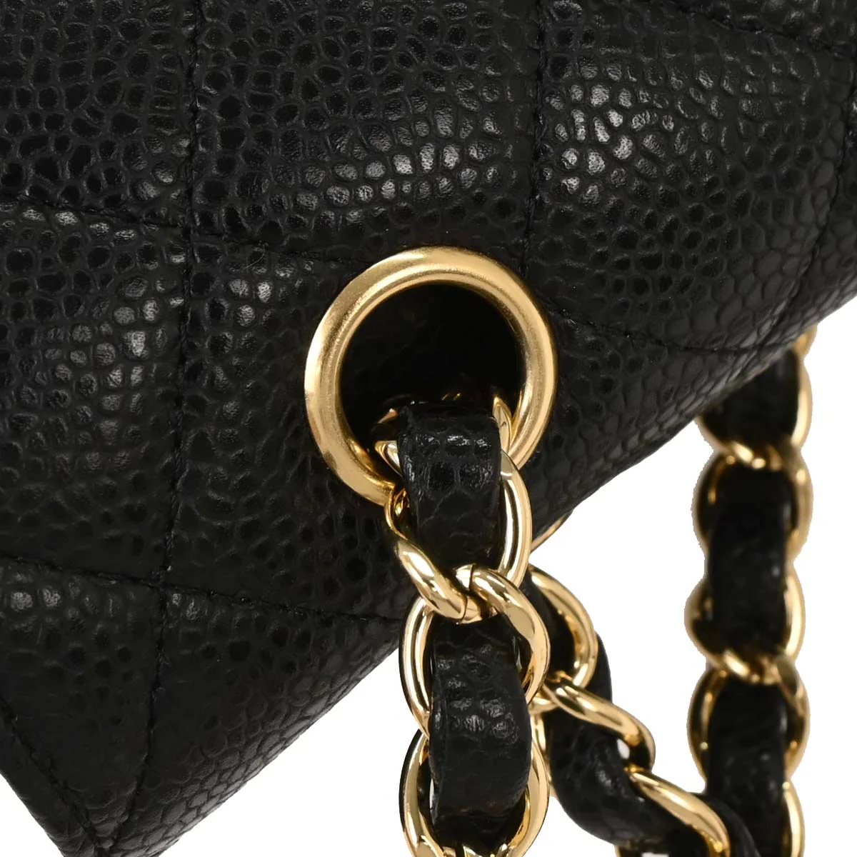 Chanel 2009-2010 Black Caviar Medium Classic Double Flap Shoulder Bag - Image 5