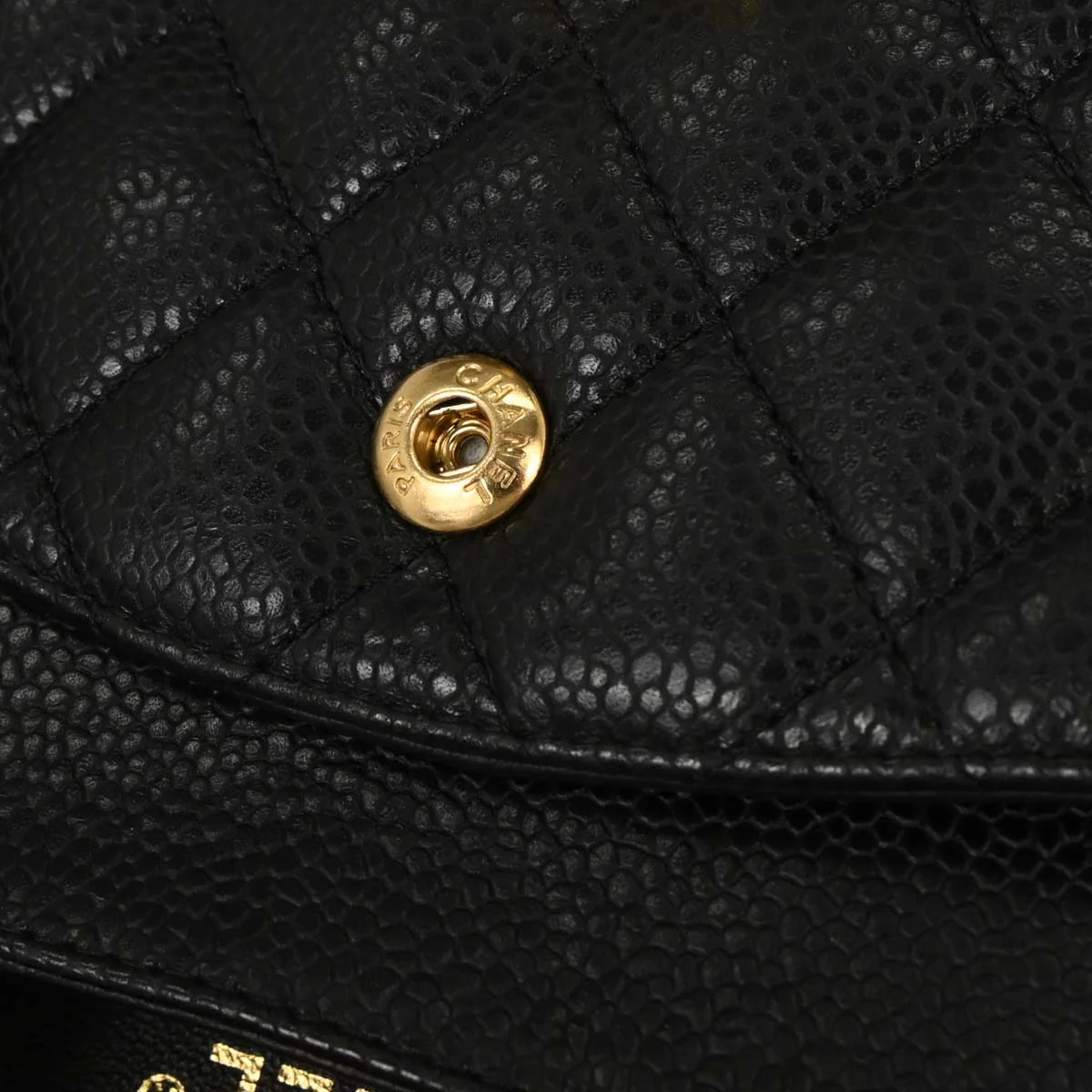 Chanel 2009-2010 Black Caviar Medium Classic Double Flap Shoulder Bag - Image 9