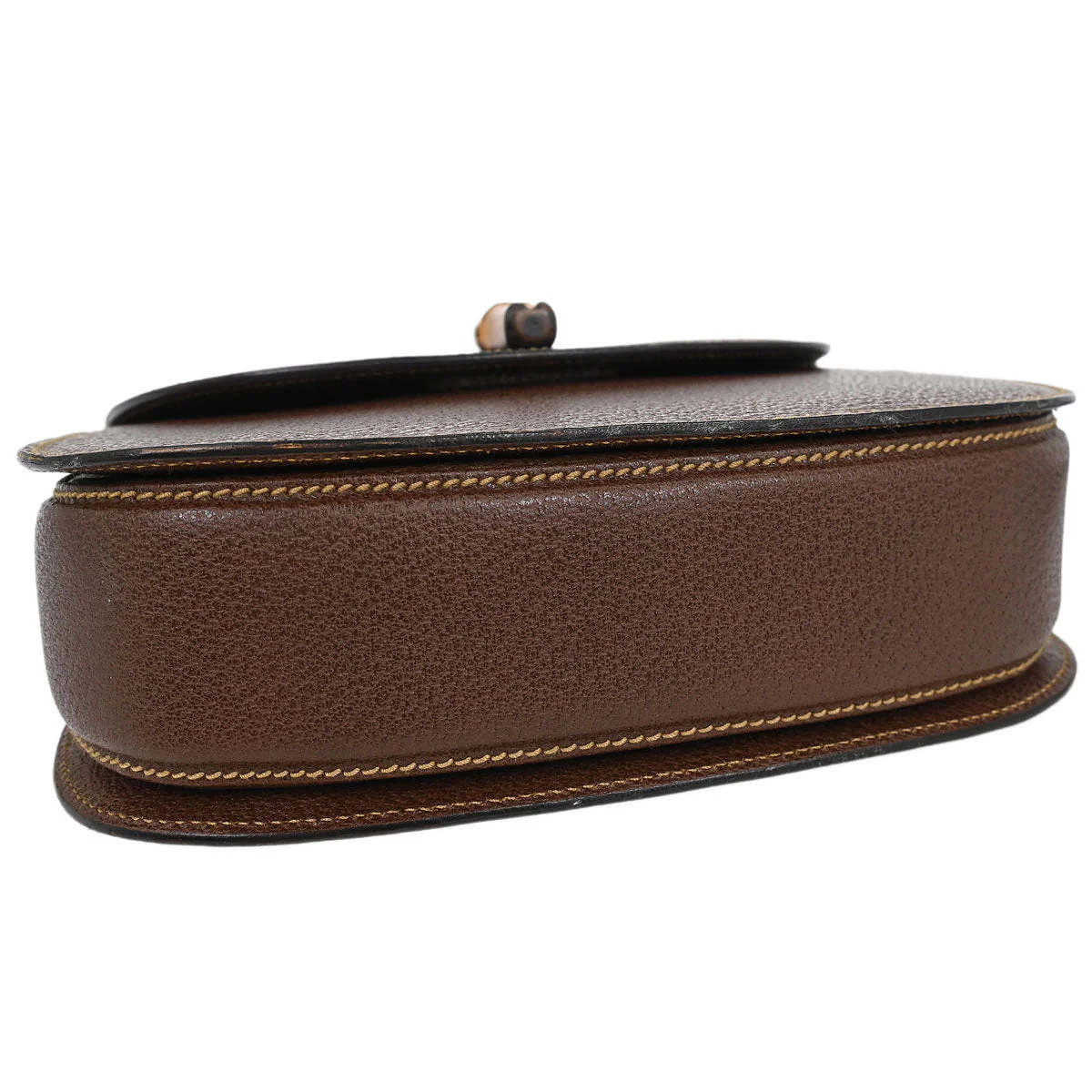 Gucci Brown Pigskin Bamboo 2way Shoulder Handbag - Image 3