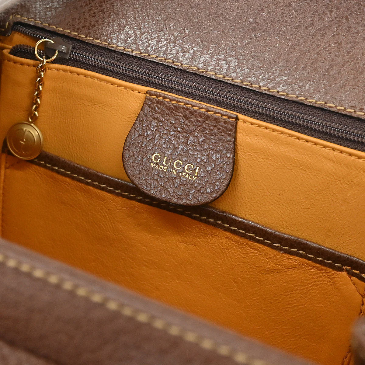 Gucci Brown Pigskin Bamboo 2way Shoulder Handbag - Image 8
